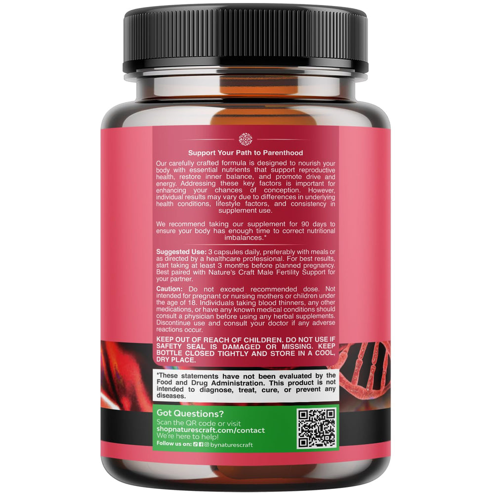 Natures Craft dosage instructions on table to emphasize recommended two-capsule routine