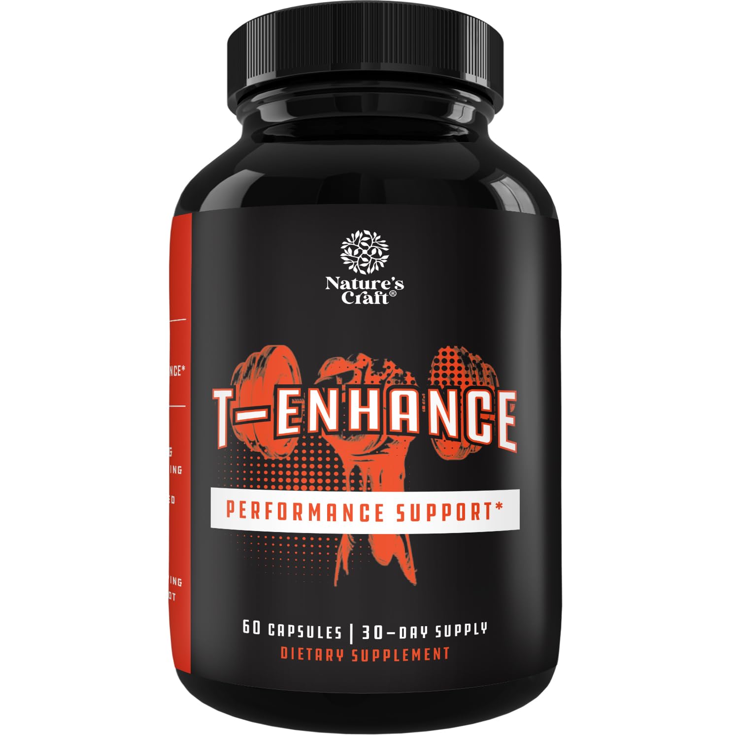 Nature's Craft testosterone supplement bottle front highlighting energy support