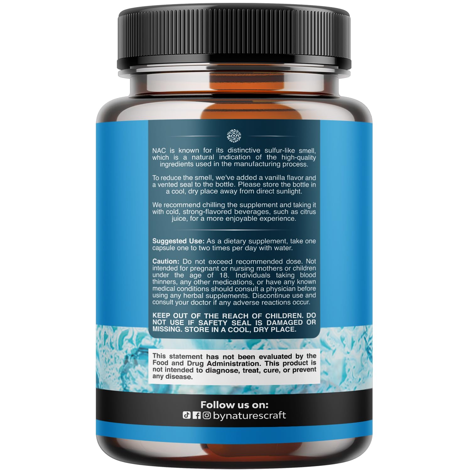 Natures Craft vegan NAC capsules being poured for convenient daily antioxidant support