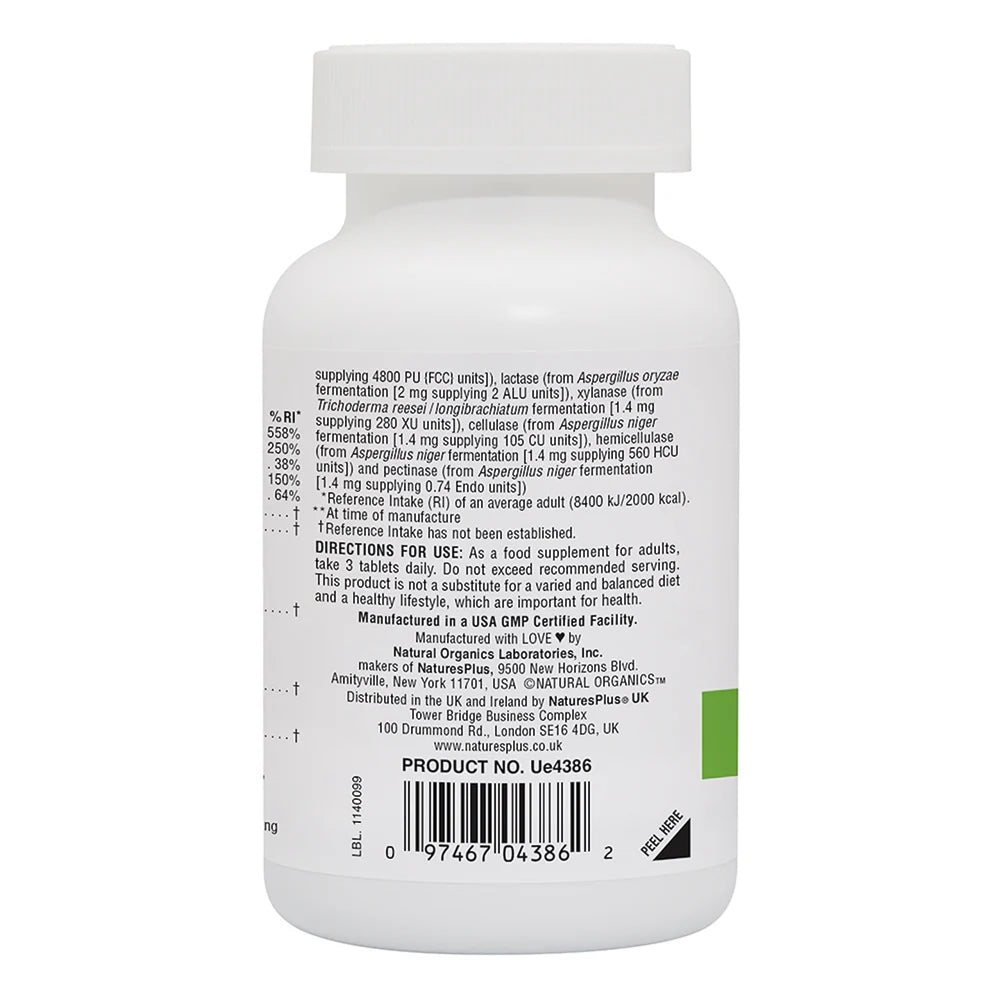 Bottle showing 30 servings (90 tablets) of Nature's Plus supplement