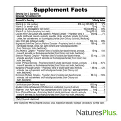 Hypoallergenic and gluten-free coral calcium supplement label
