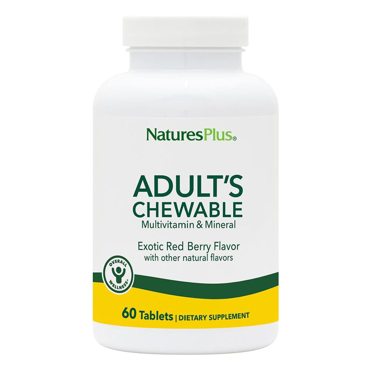 NaturesPlus Adult's Chewable Multivitamin 60 tablets with red berry flavor