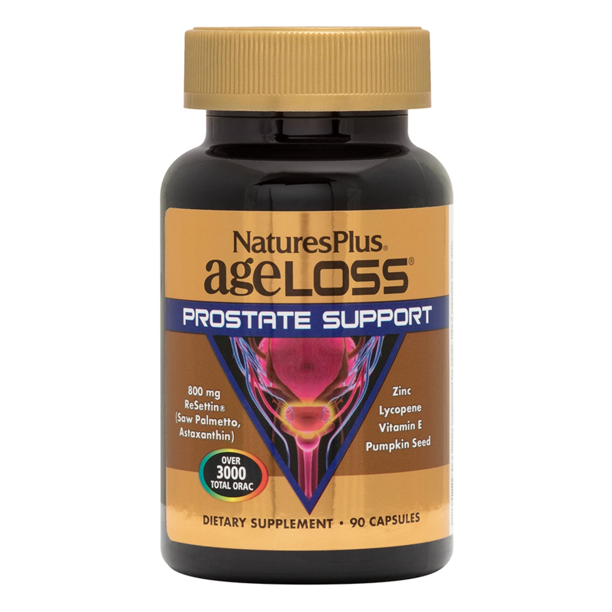 NaturesPlus AgeLoss Prostate Support bottle and label