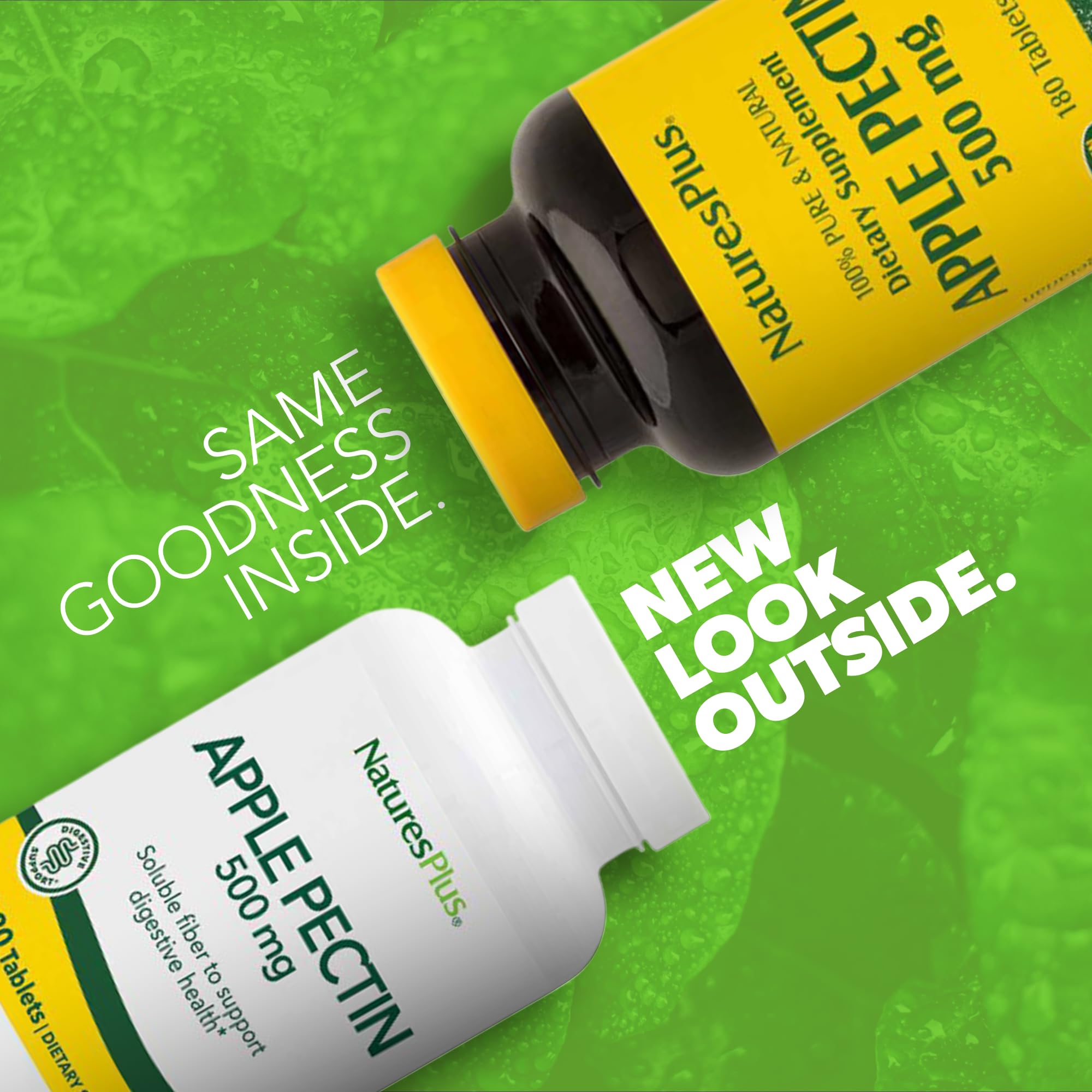 NaturesPlus open bottle with tablets visible for convenient servings