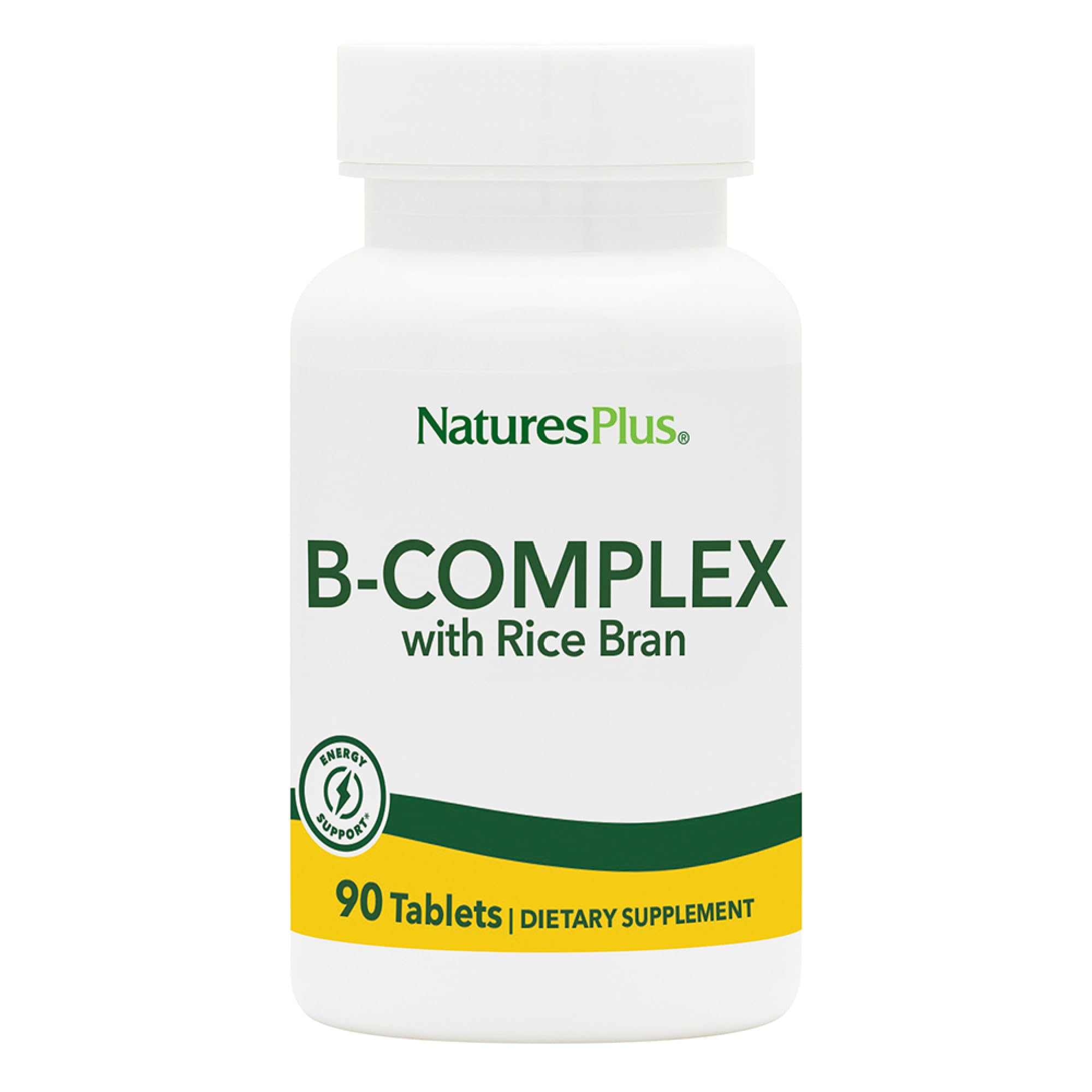 NaturesPlus B-Complex with Rice Bran 90 tablets - front view