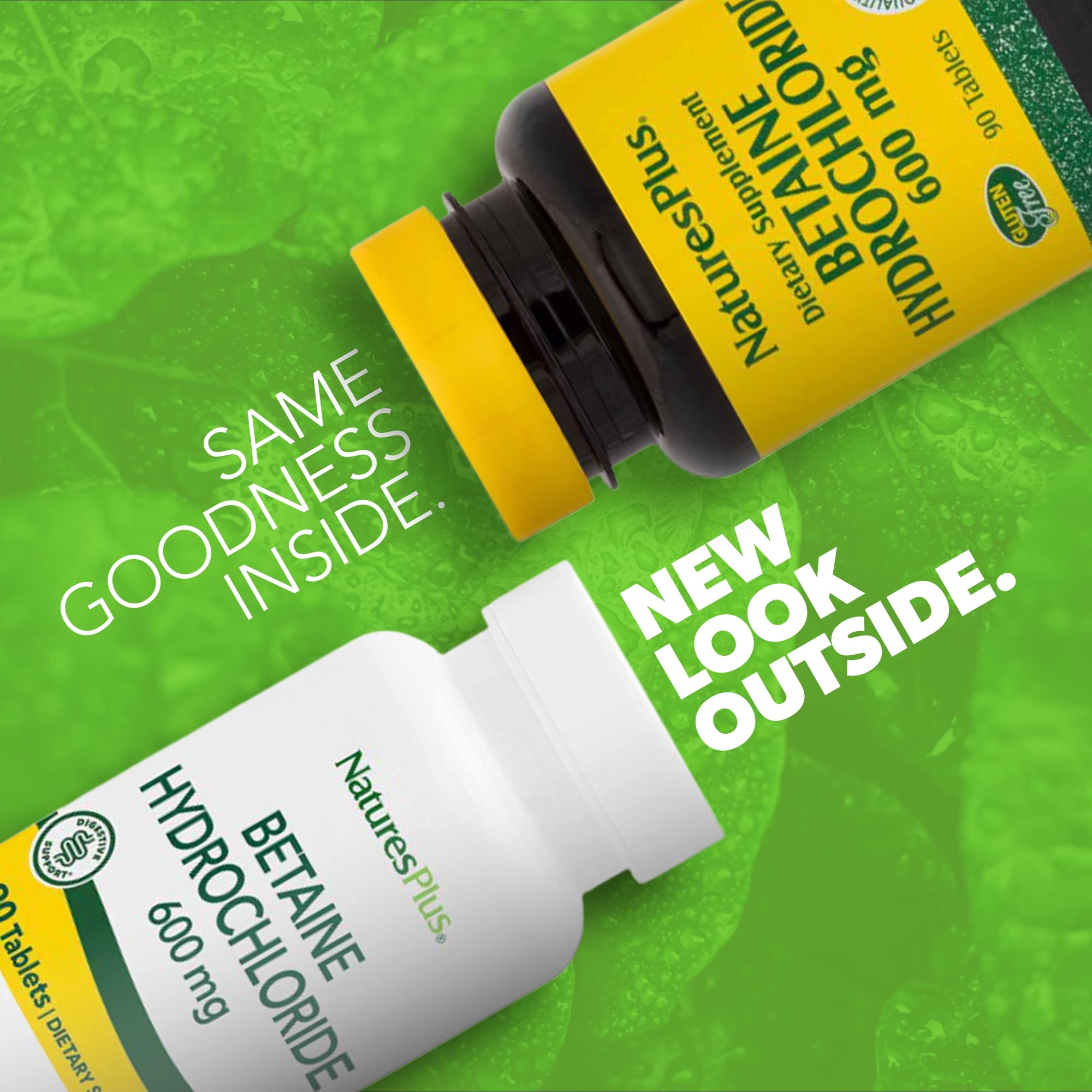 Betaine Hydrochloride 600 mg tablets close-up