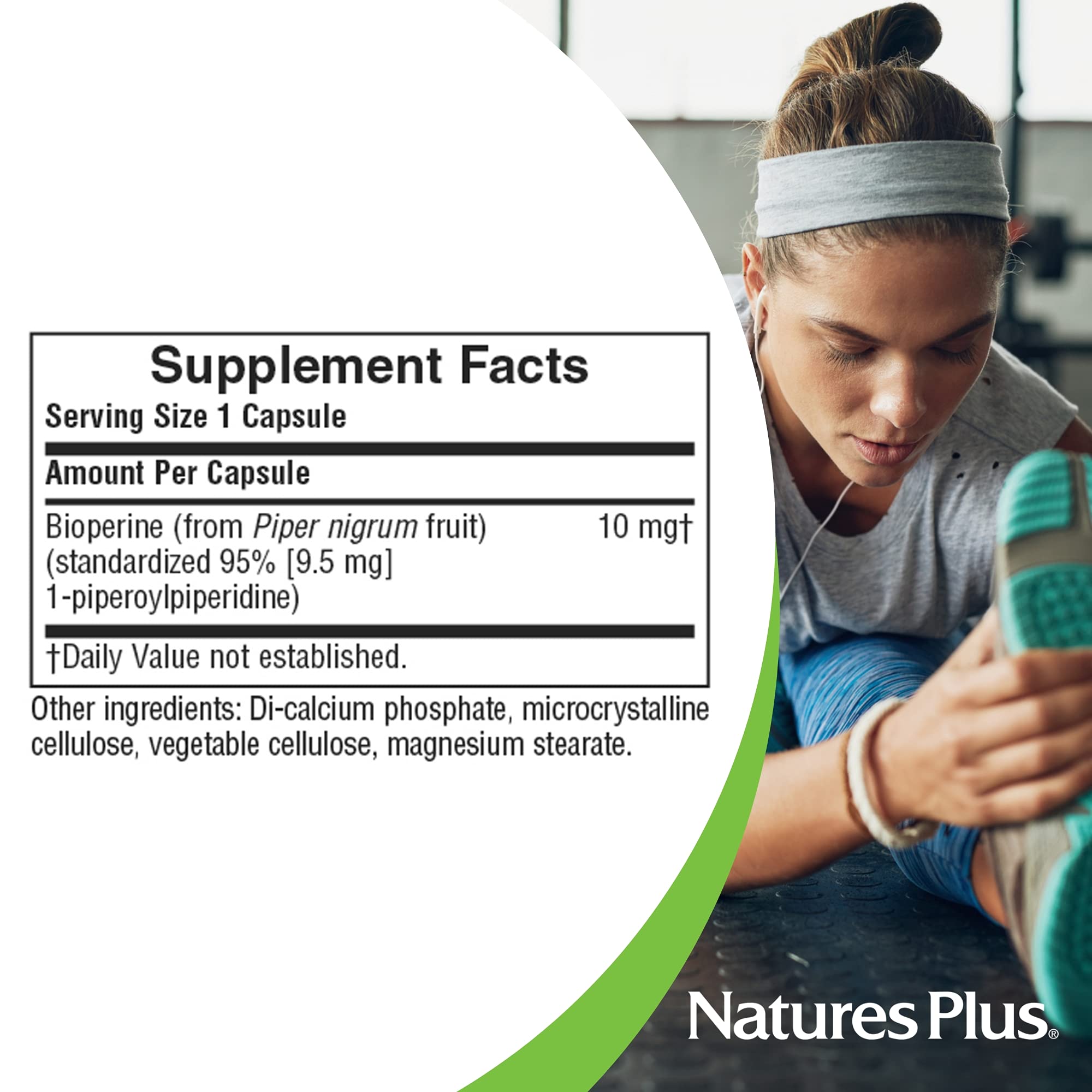 NaturesPlus Bioperine 10 packaging on shelf