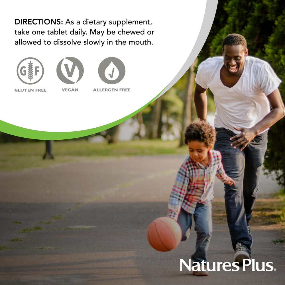 Promotional image for NaturesPlus Iron 27 mg 90 chewable tablets
