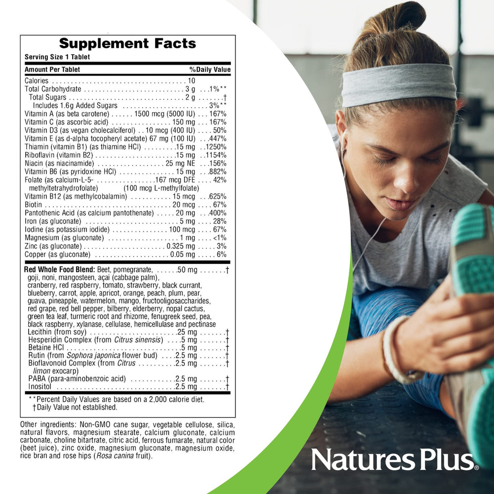 Chewable tablet with red berry flavor illustration