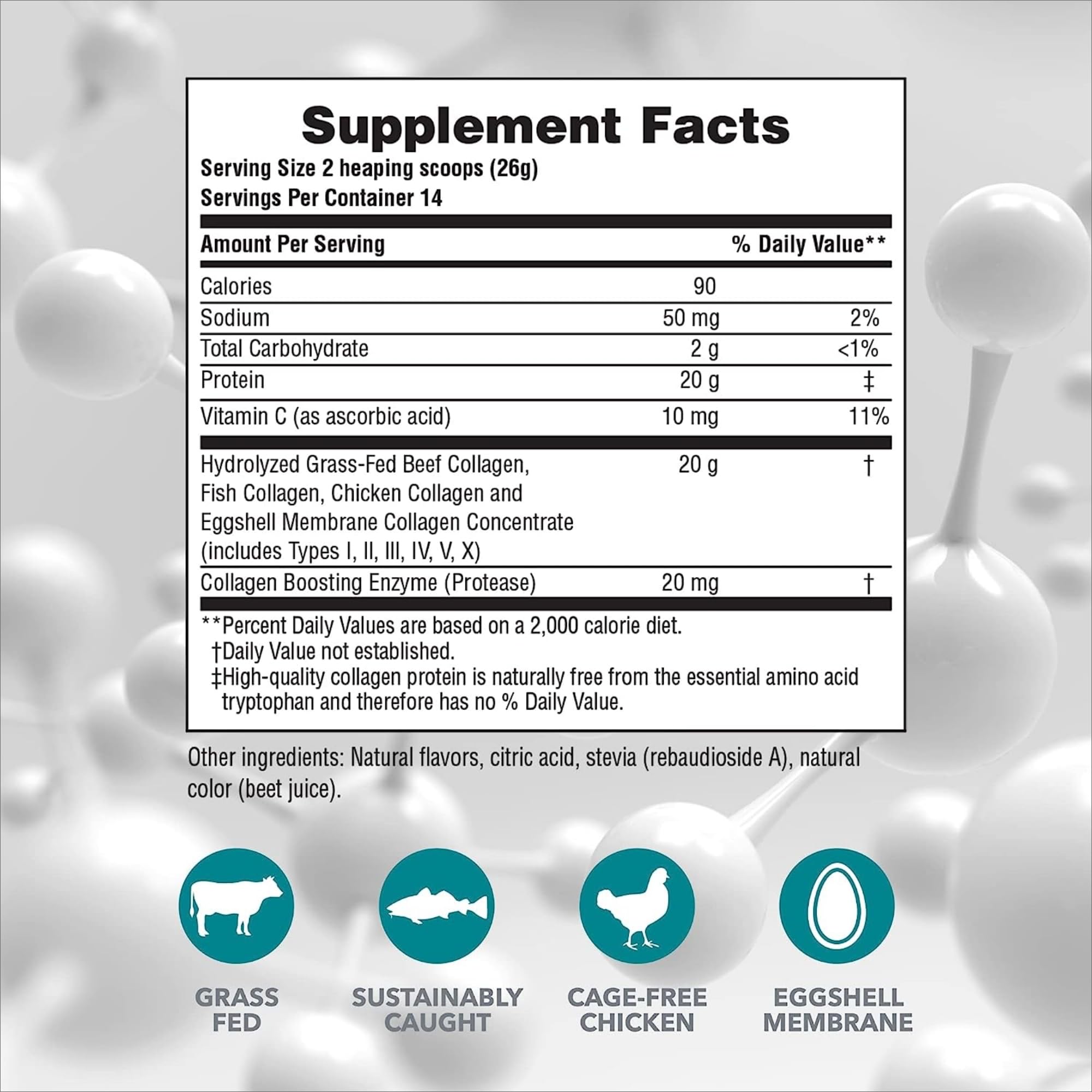 Berry Lemonade flavored collagen powder with scoop