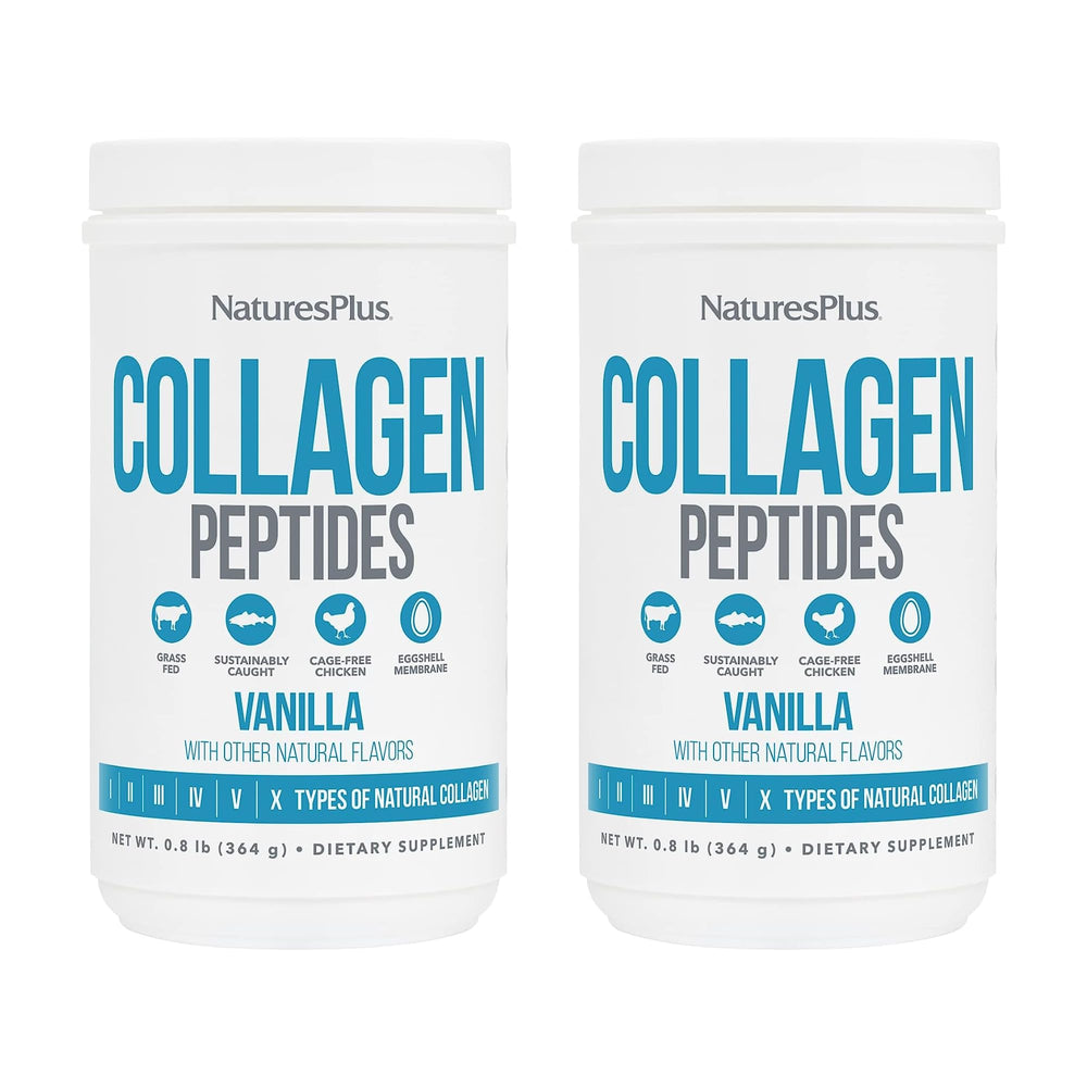 Packaging view of Nature's Plus Collagen Peptides Vanilla 2-pack