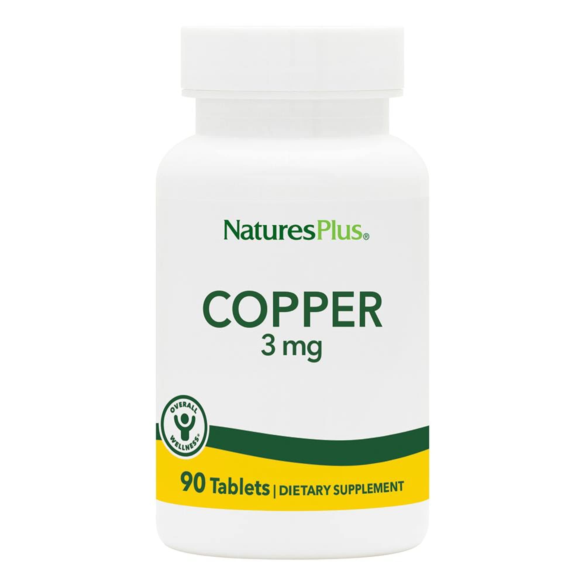 NaturesPlus Copper 3 mg bottle – 90 tablets