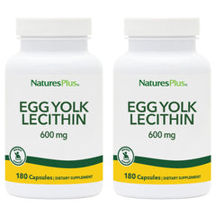 NaturesPlus Egg Yolk Lecithin bottle front view - 600 mg, 180 capsules