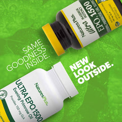 Close-up of capsules showing 1500 mg EPO per serving