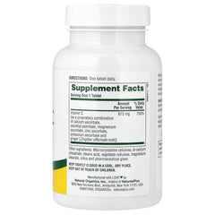 Close-up of NaturesPlus esterified Vitamin C ingredient panel and packaging