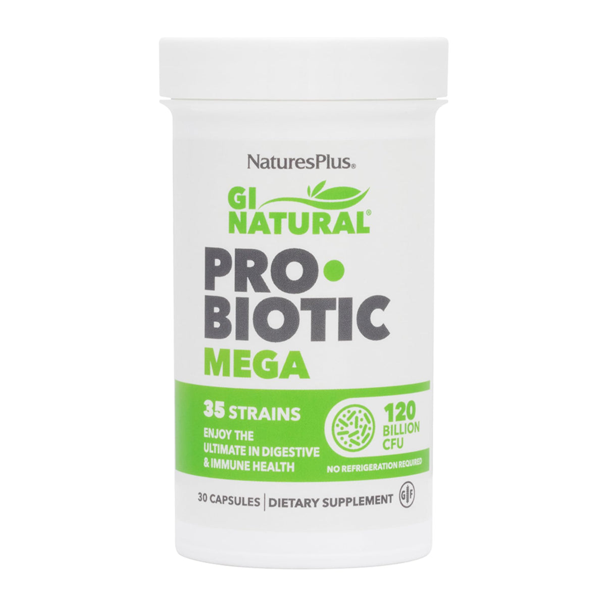 NaturesPlus GI Natural Probiotic Mega 2-pack bottle label
