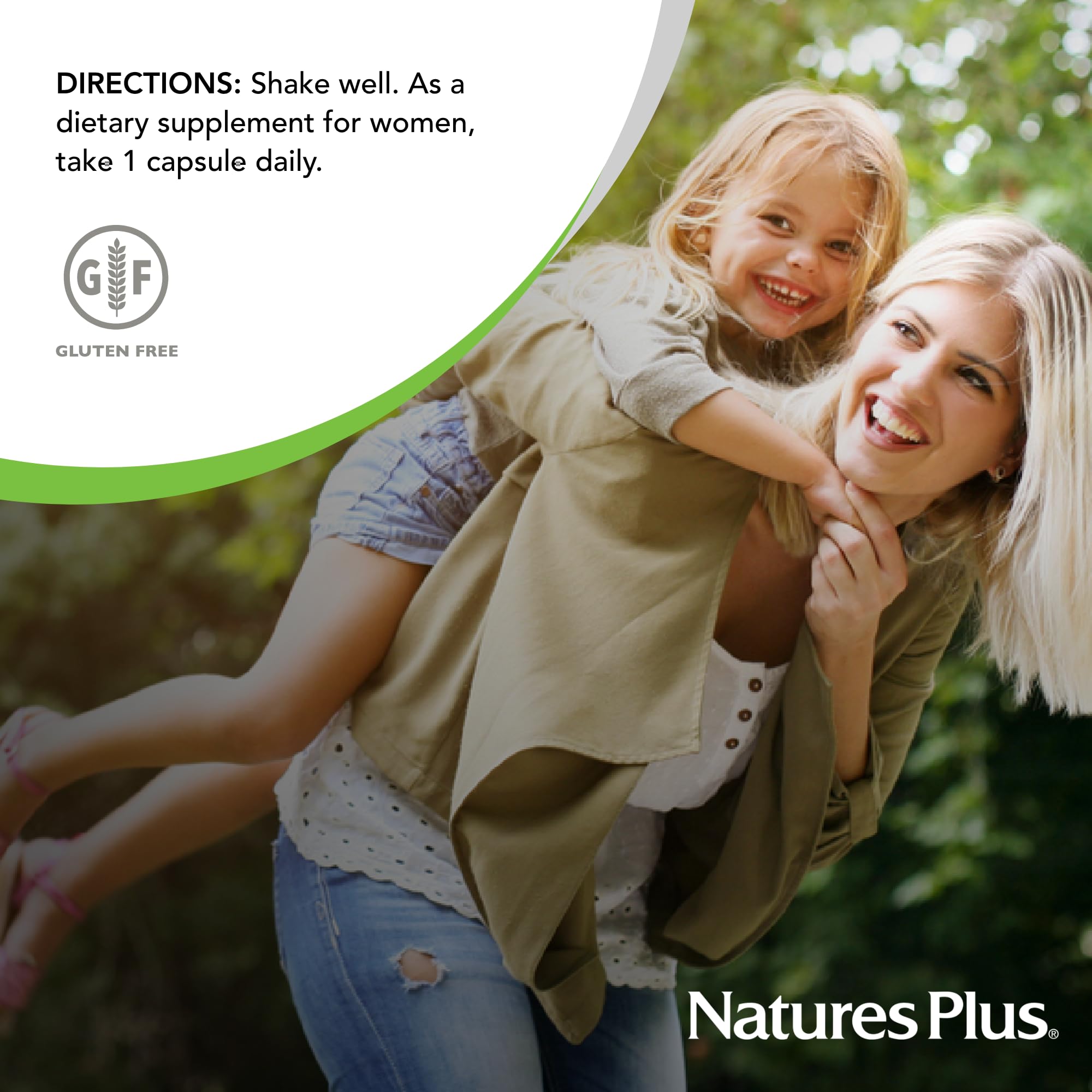 Serving size and usage information for NaturesPlus GI Natural Probiotic Women
