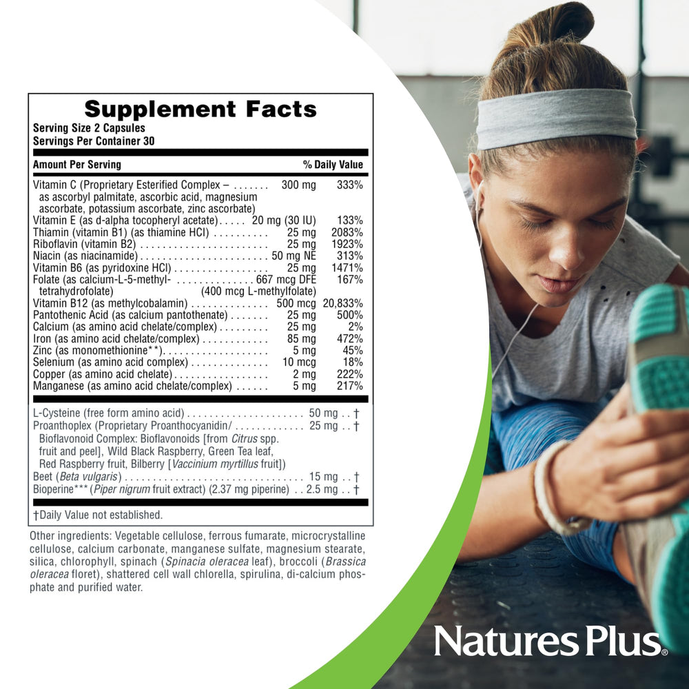 Gluten-free vegan iron supplement packaging