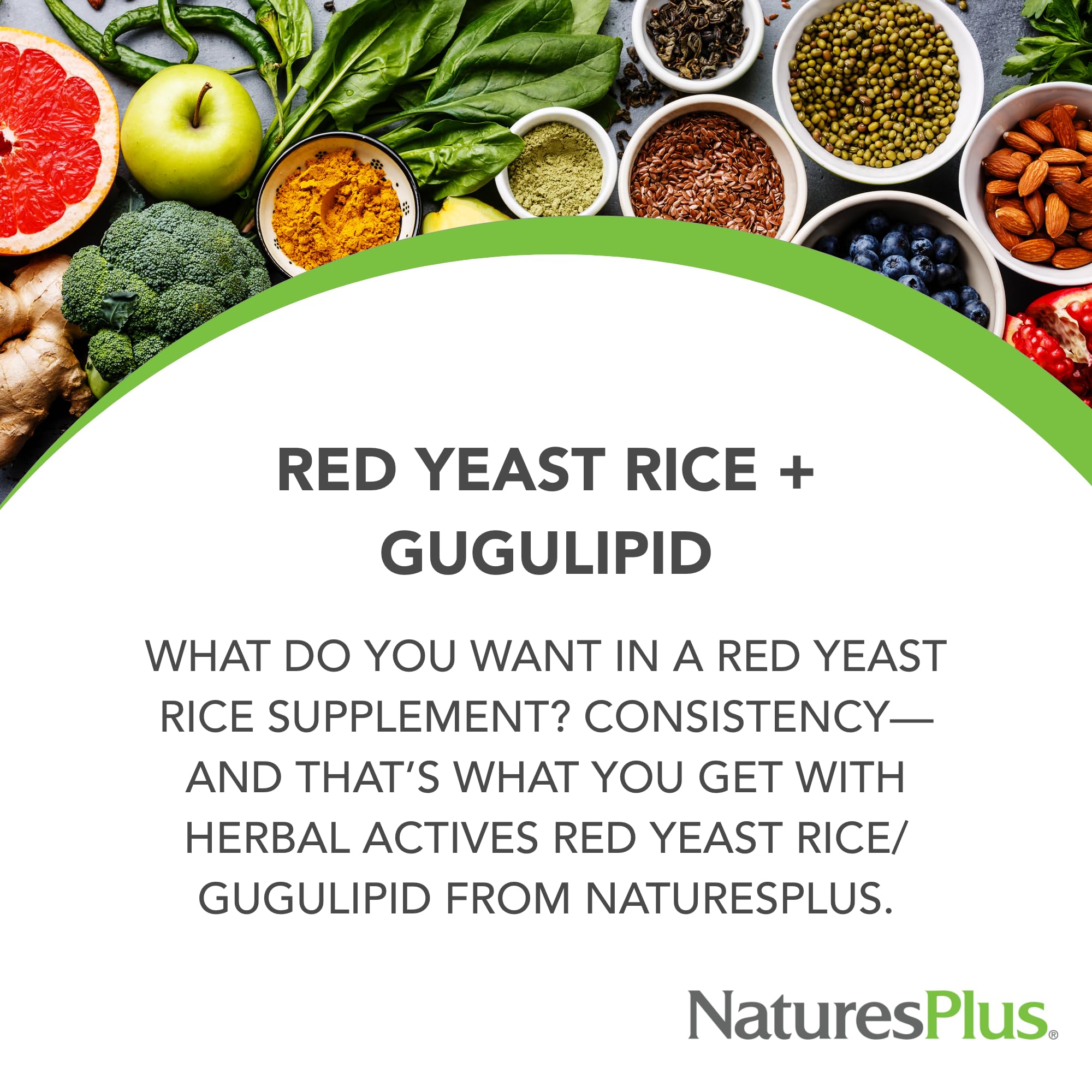 Close-up of 60-serving Red Yeast Rice & Gugulipid capsules