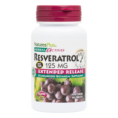 NaturesPlus Herbal Actives Resveratrol Extended Release bottle with 120 vegetarian tablets