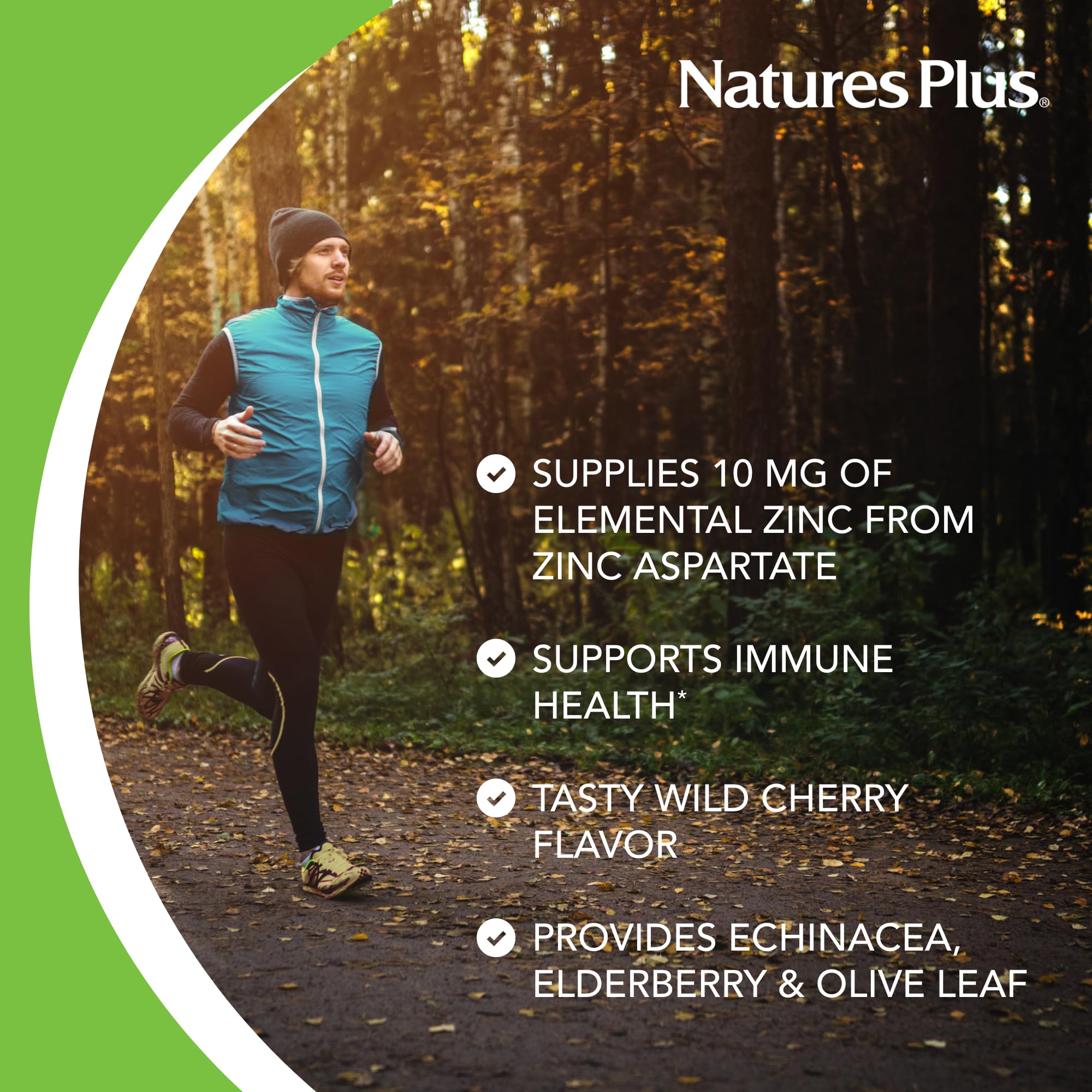 Contains echinacea, elderberry and olive leaf for immune health