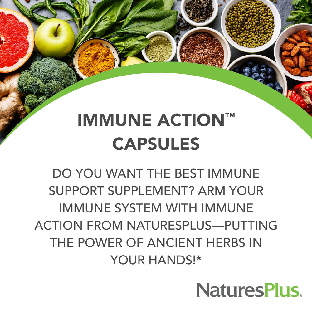 NaturesPlus Immune Action bottle and packaging