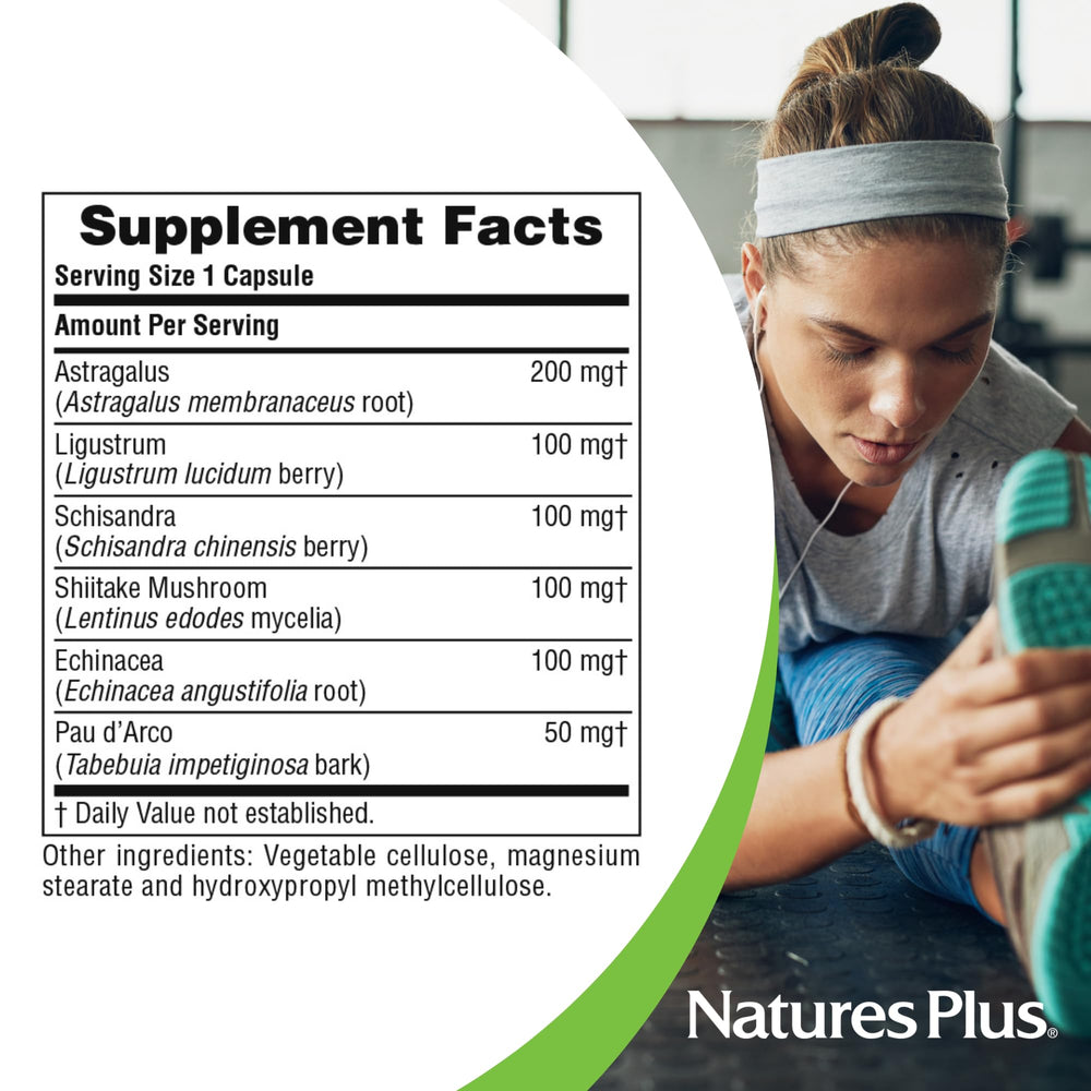 Serving size for NaturesPlus Immune Action: 1 capsule