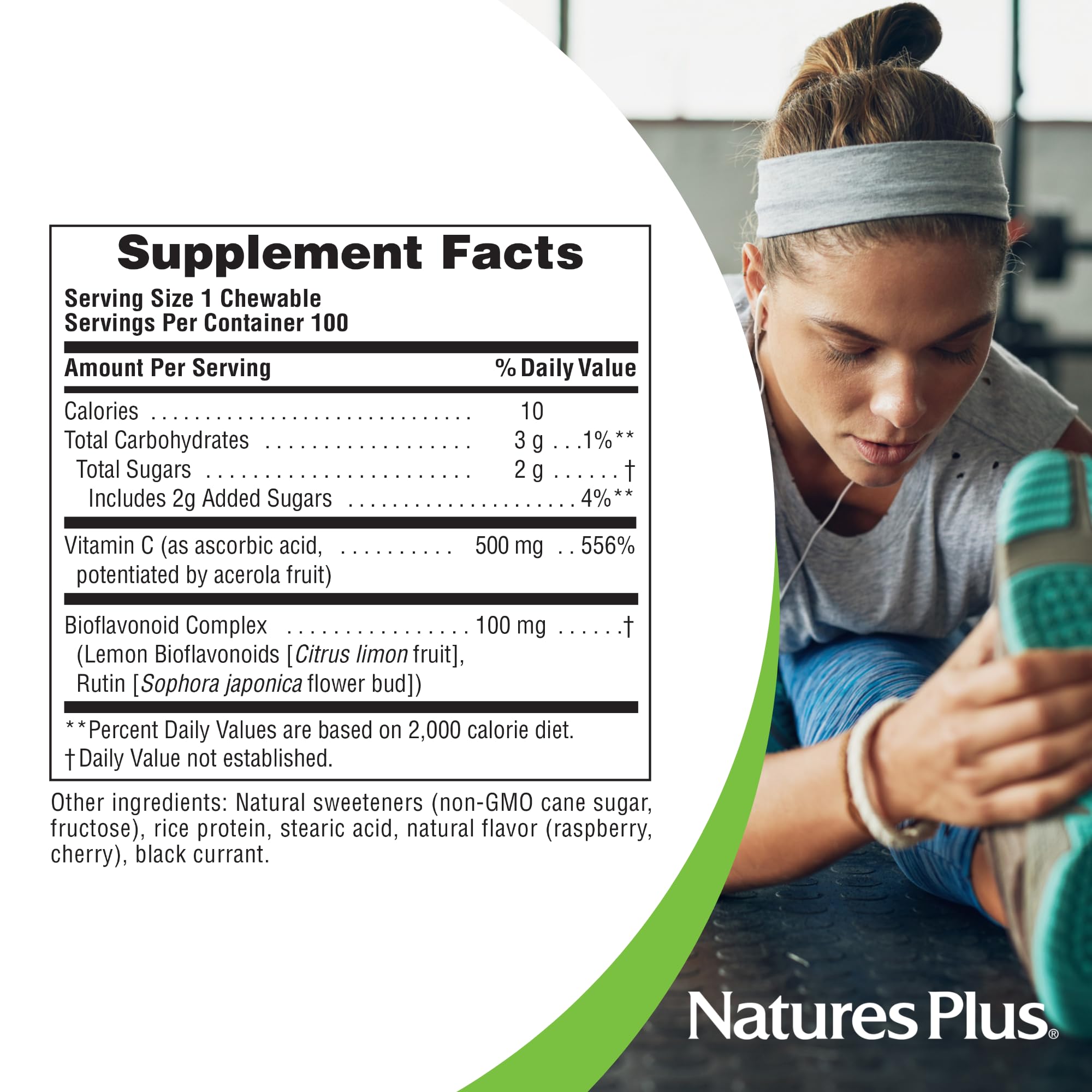 Nutrition facts panel and ingredients