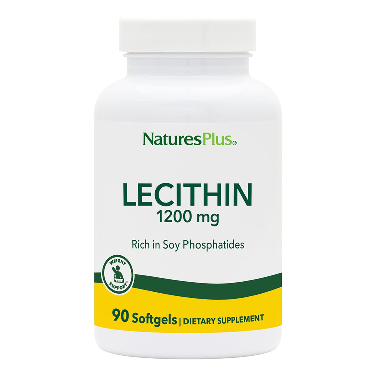 Bottle of NaturesPlus Lecithin 1200 mg softgels