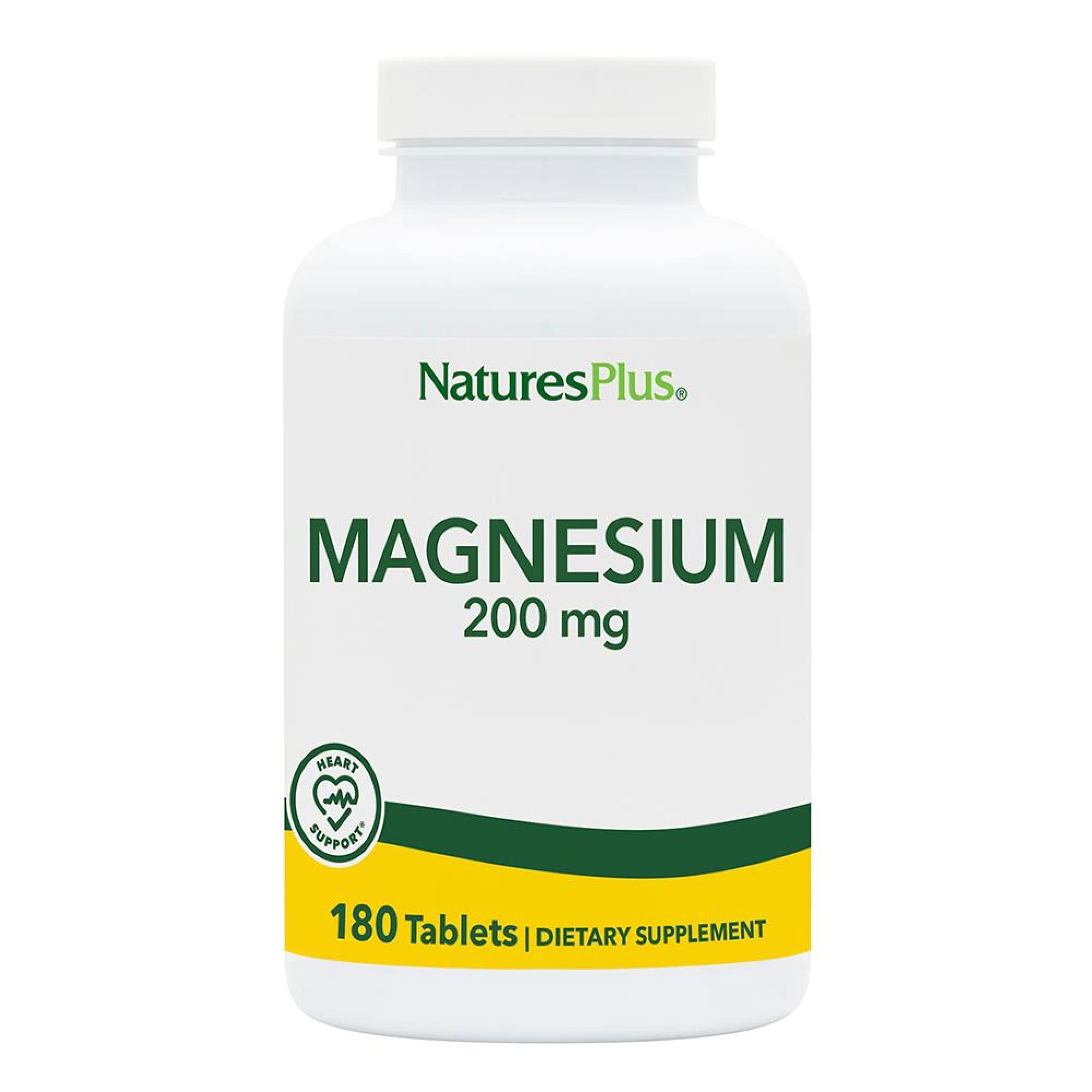 NaturesPlus Magnesium 200 mg bottle front label