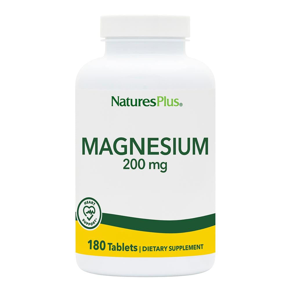 NaturesPlus Magnesium 200 mg bottle front label