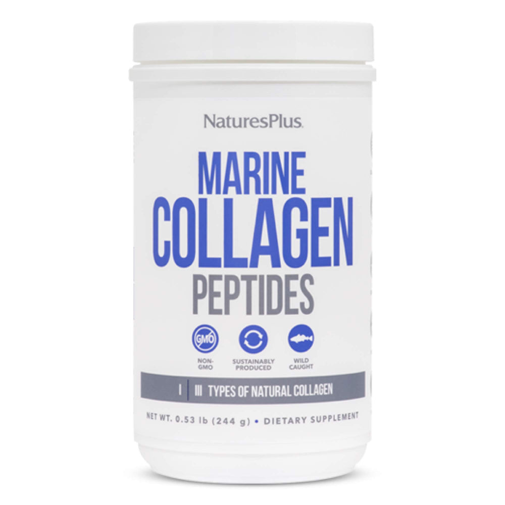 Front view of NaturesPlus Marine Collagen Peptides unflavored 0.54 lb package