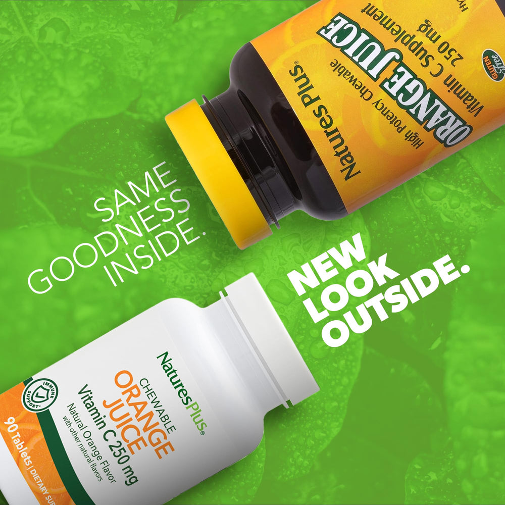 NaturesPlus Orange Juice C 250 mg bottle label close-up