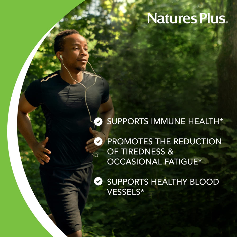 Label highlighting immune support for NaturesPlus Orange Juice Jr