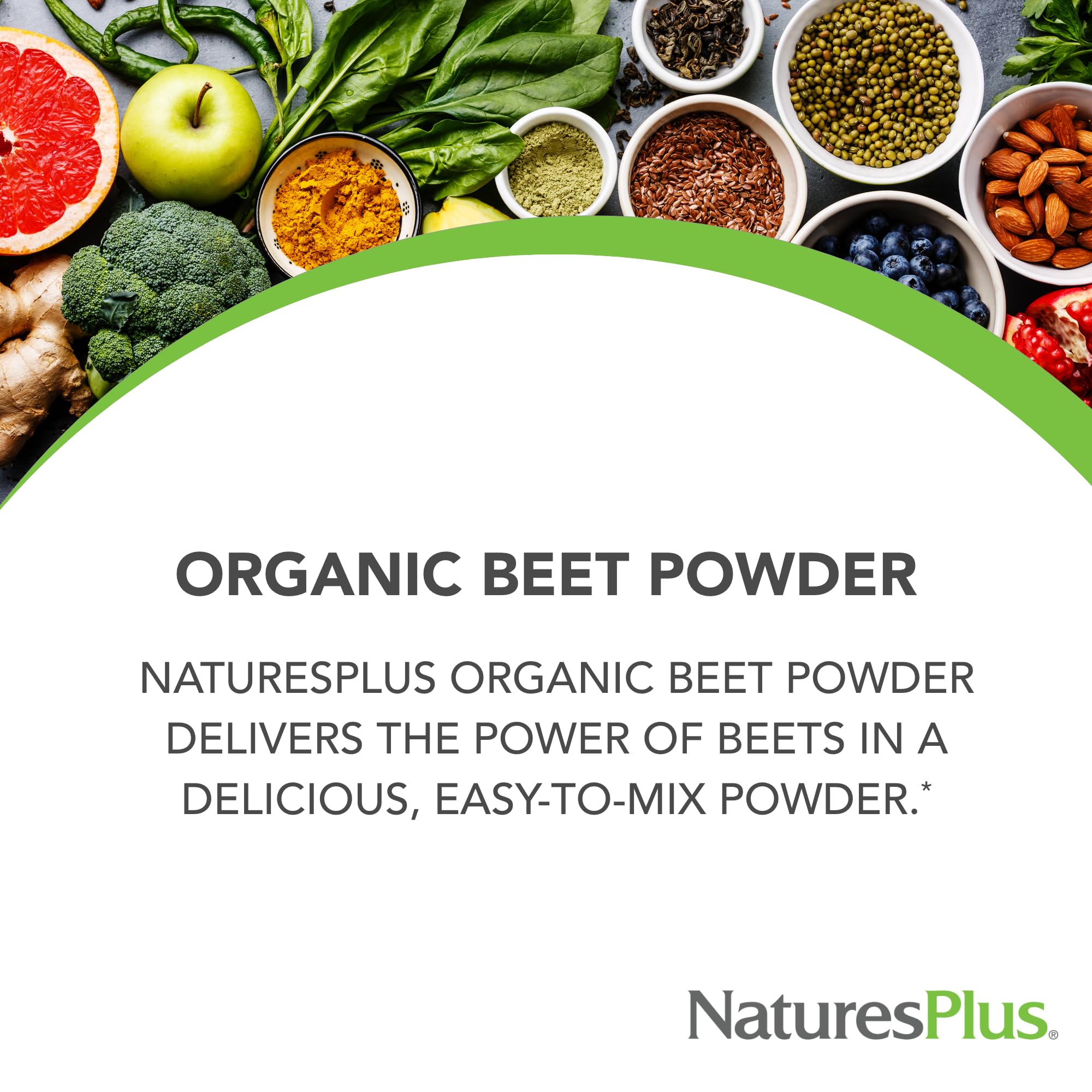 Ingredients panel for NaturesPlus Organic Beet Powder