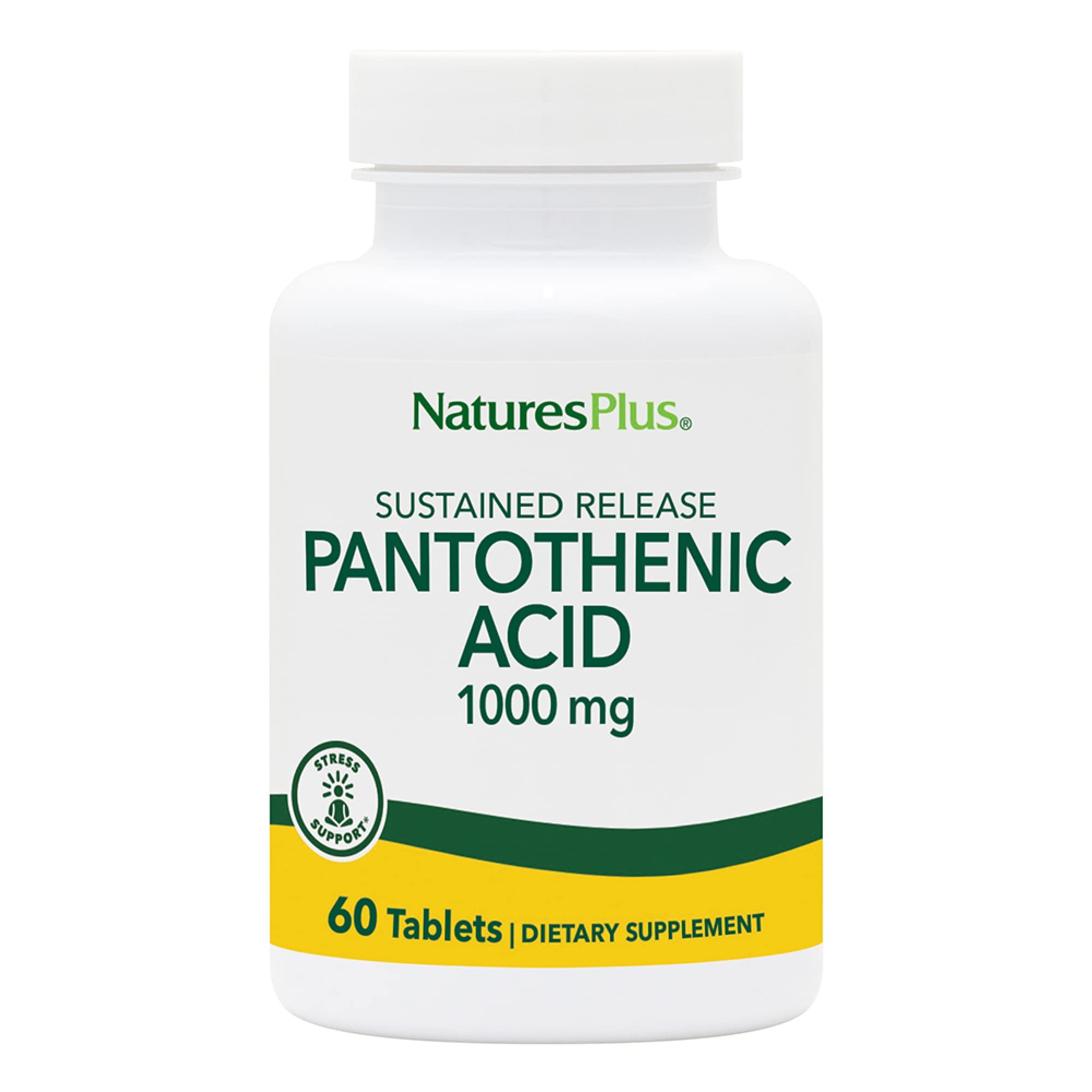 Front view of NaturesPlus Pantothenic Acid 1000 mg sustained-release bottle