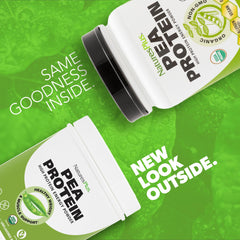 NaturesPlus Organic Pea Protein smoothie image suggests quick energy-boosting drinks