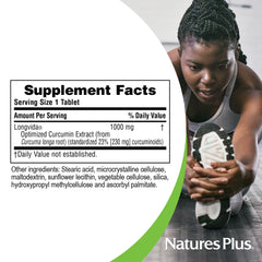 NaturesPlus PRO Longvida Curcumin 1000 mg ingredients panel