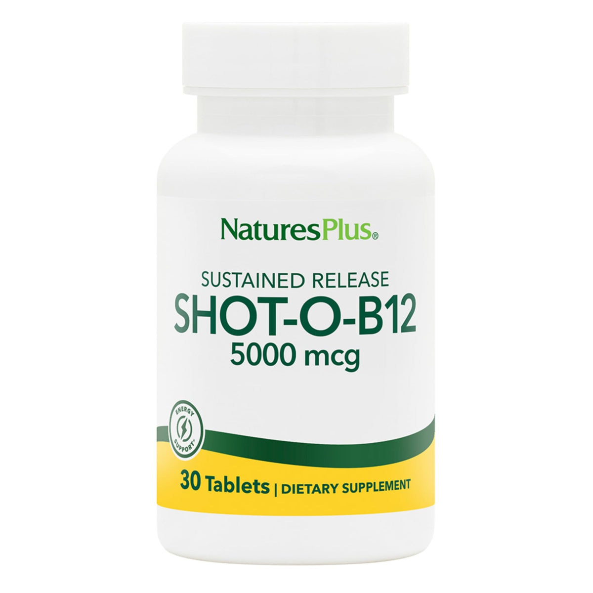 NaturesPlus Shot-O-B12 bottle – front view