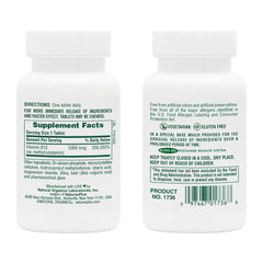 Back label of the 60-serving NaturesPlus Shot-O-B12 pack