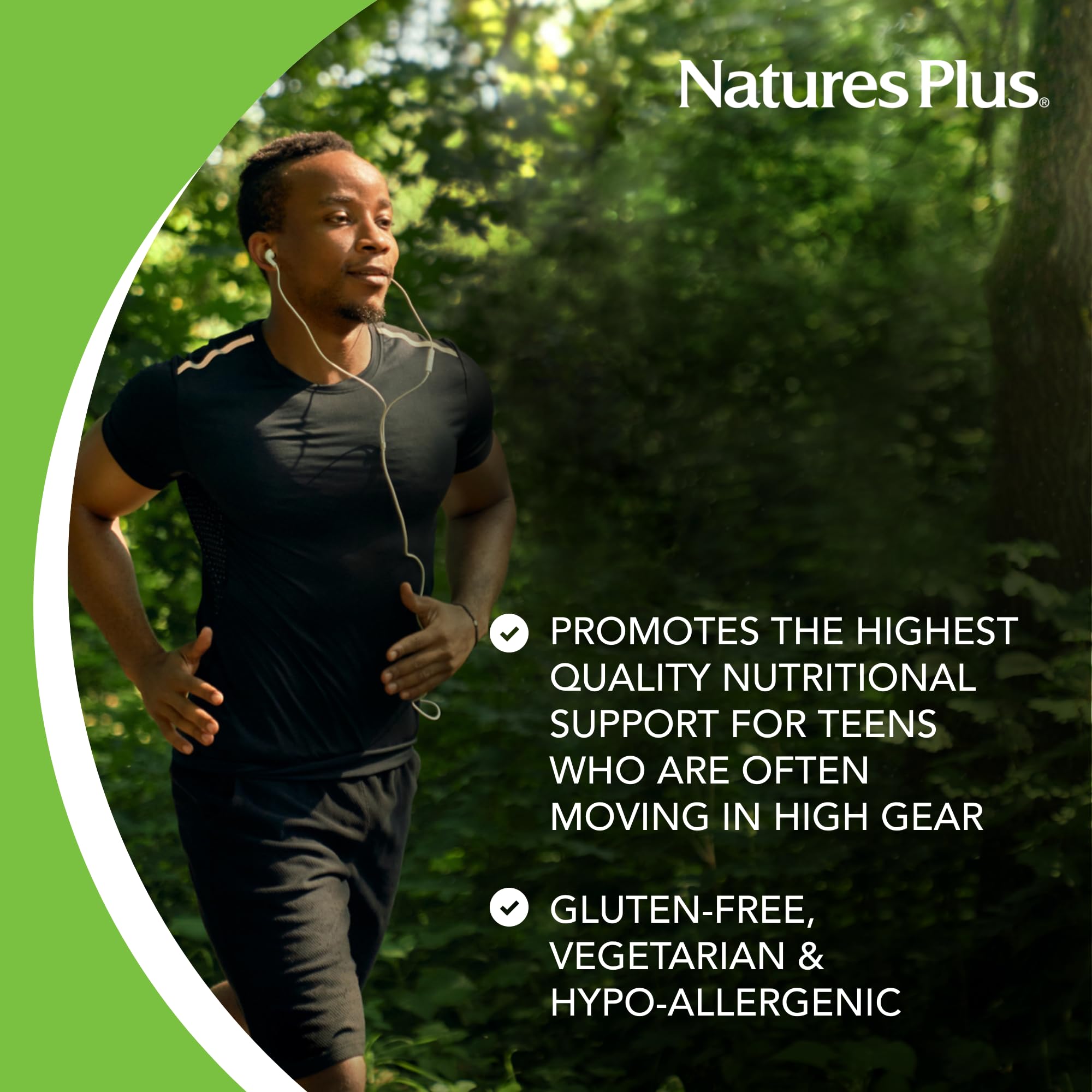 Dosage schedule for Nature's Plus Source of Life Adult’s Chewable highlighting daily intake options