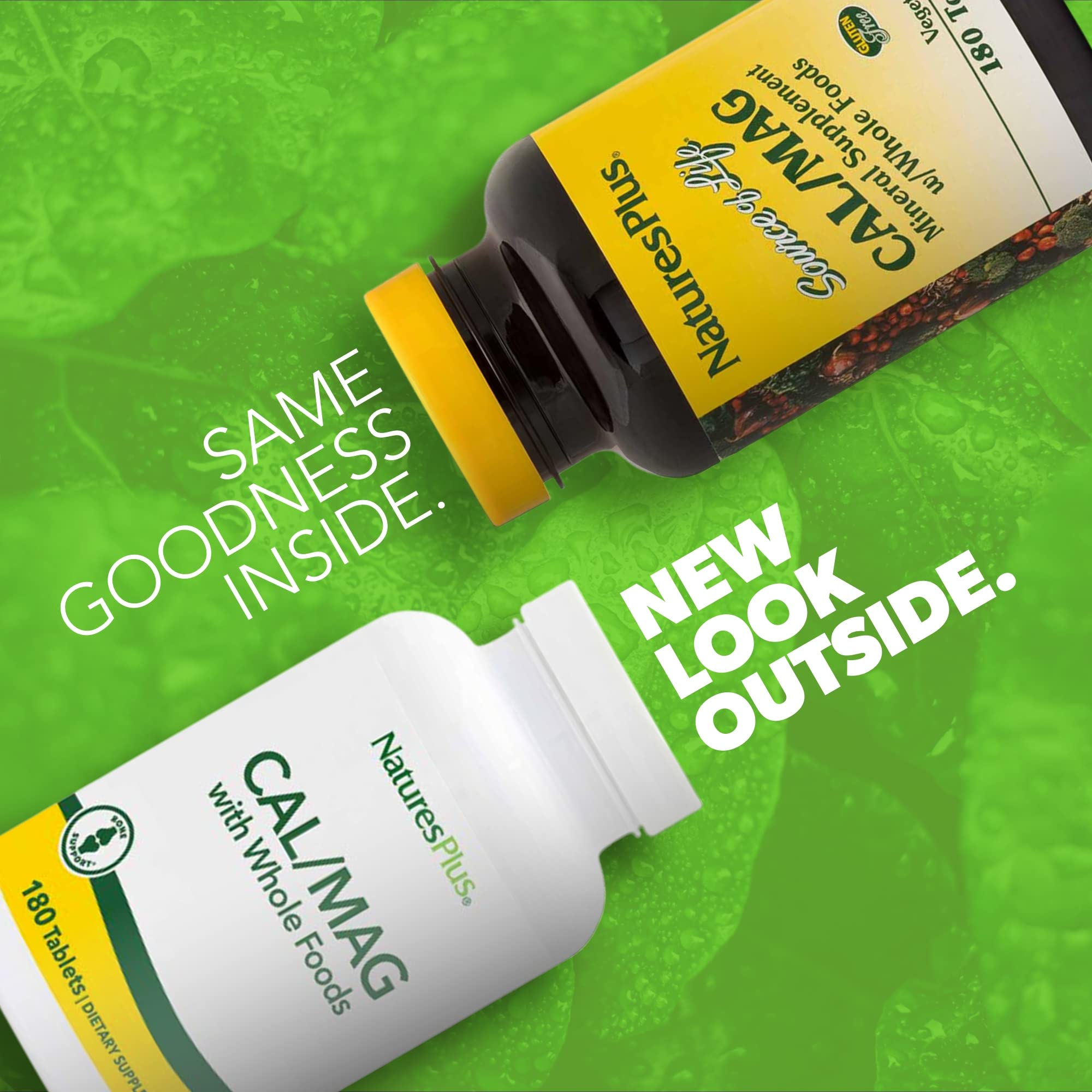 Close-up of Cal/Mag tablets showing serving size