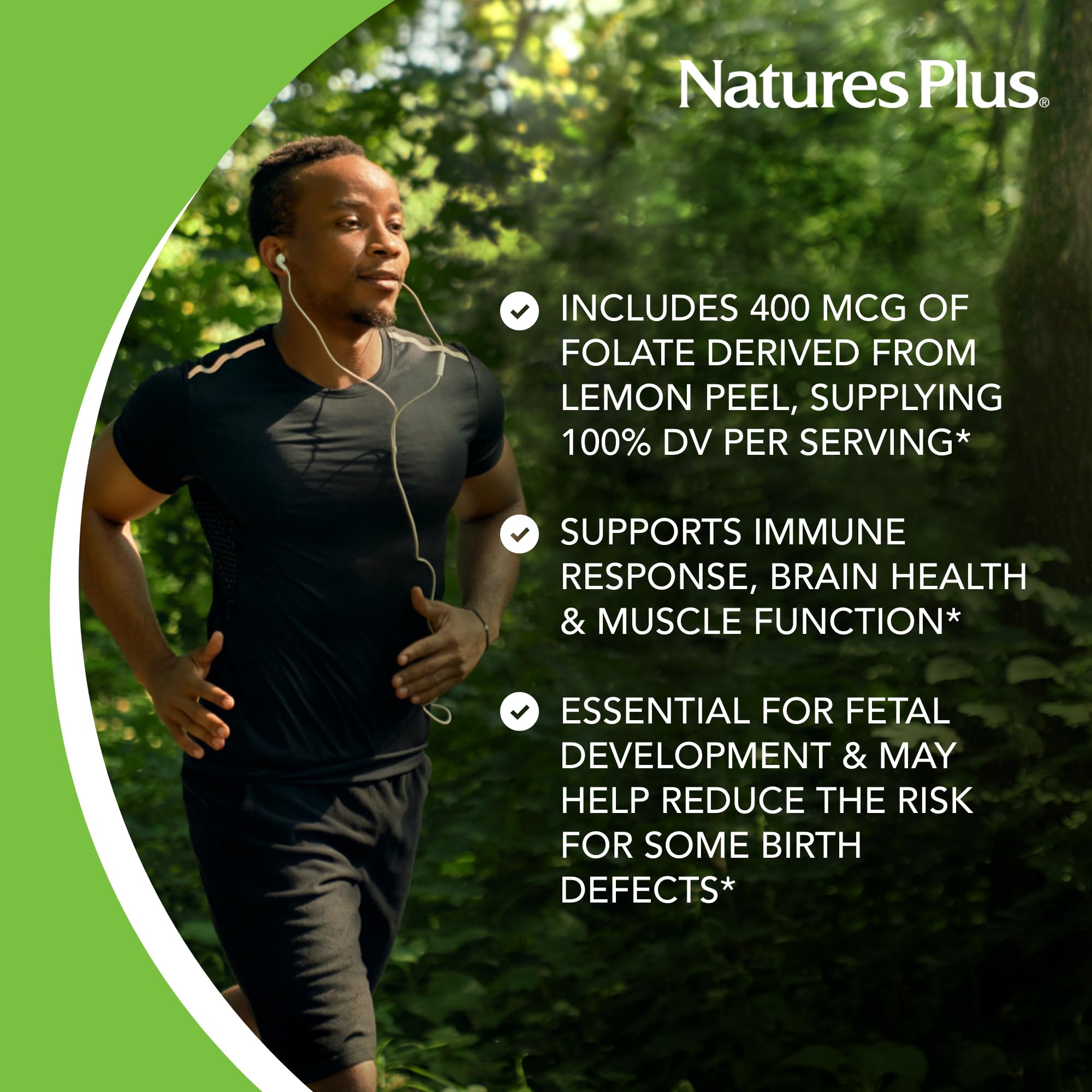 Vegan folate capsules inside the bottle