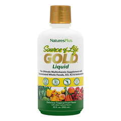Bottle of NaturesPlus Source of Life Gold Multivitamin Liquid 30 oz