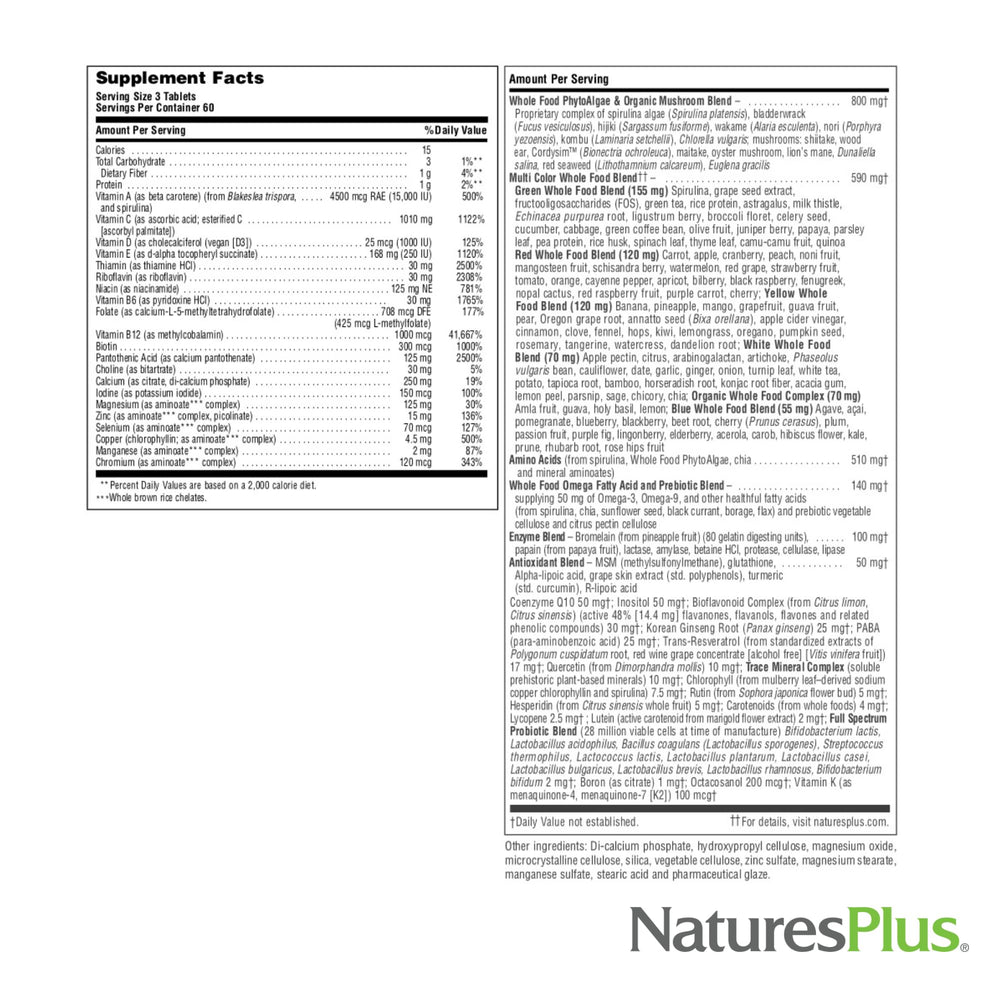 Whole foods, acai, resveratrol and enzymes inside Source of Life Gold