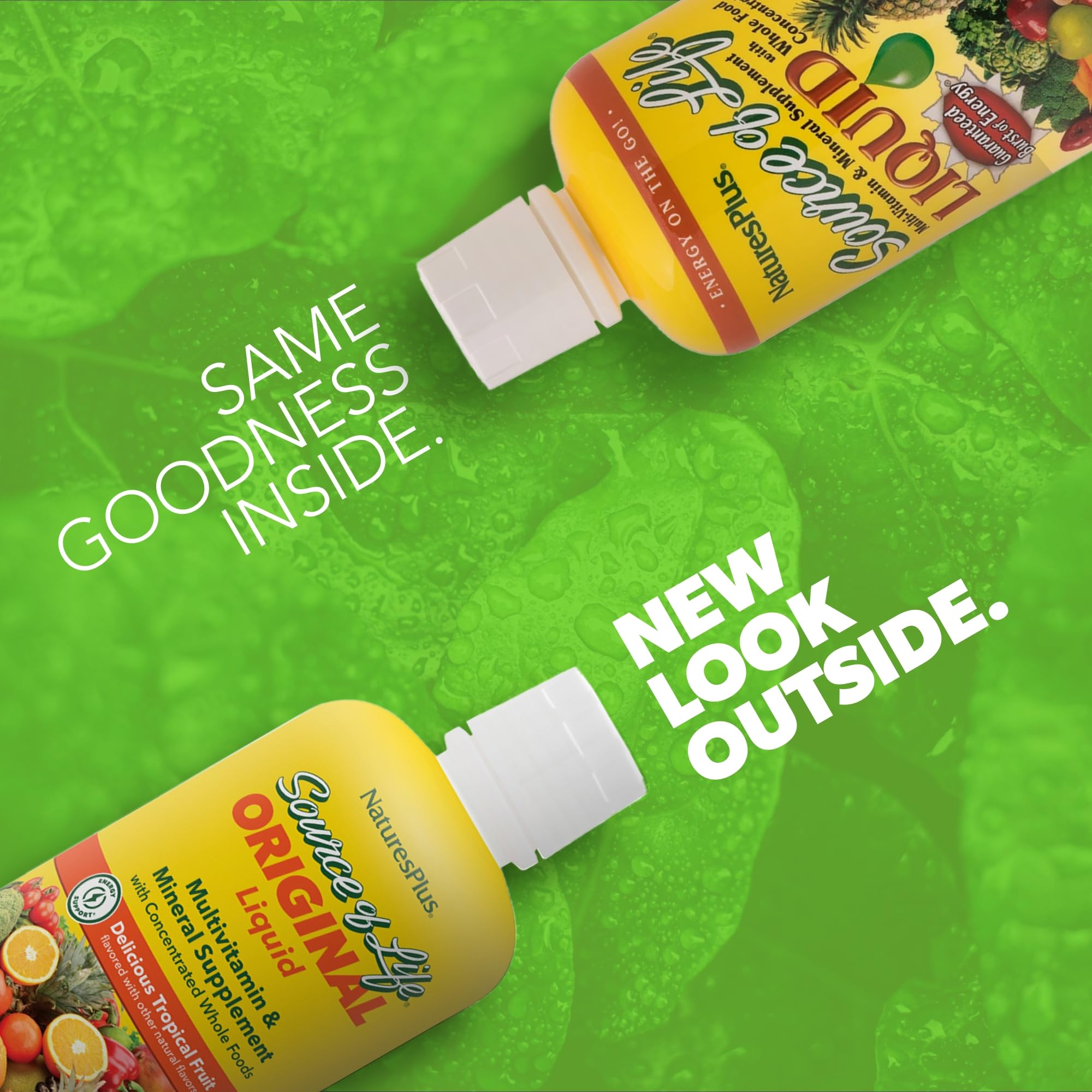 Label for NaturesPlus Source of Life Liquid Tropical Fruit