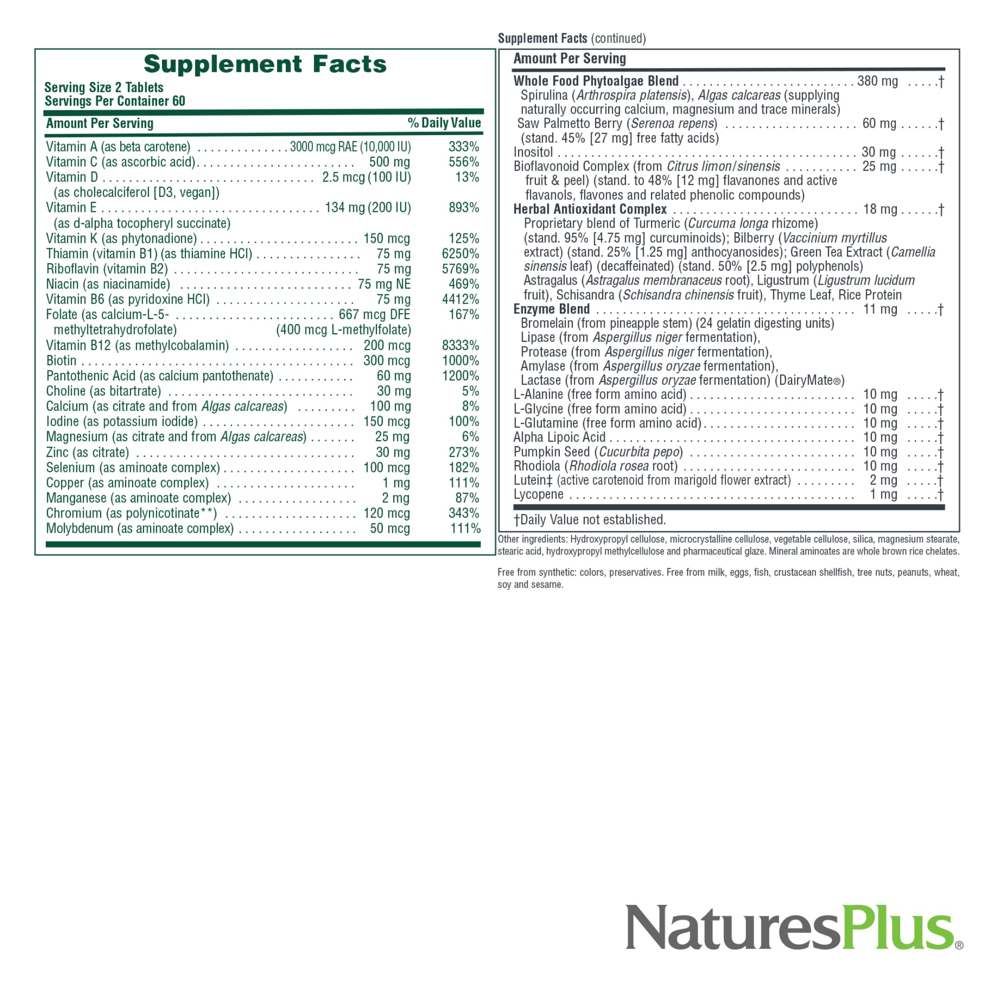 Whole food concentrates illustration on supplement packaging