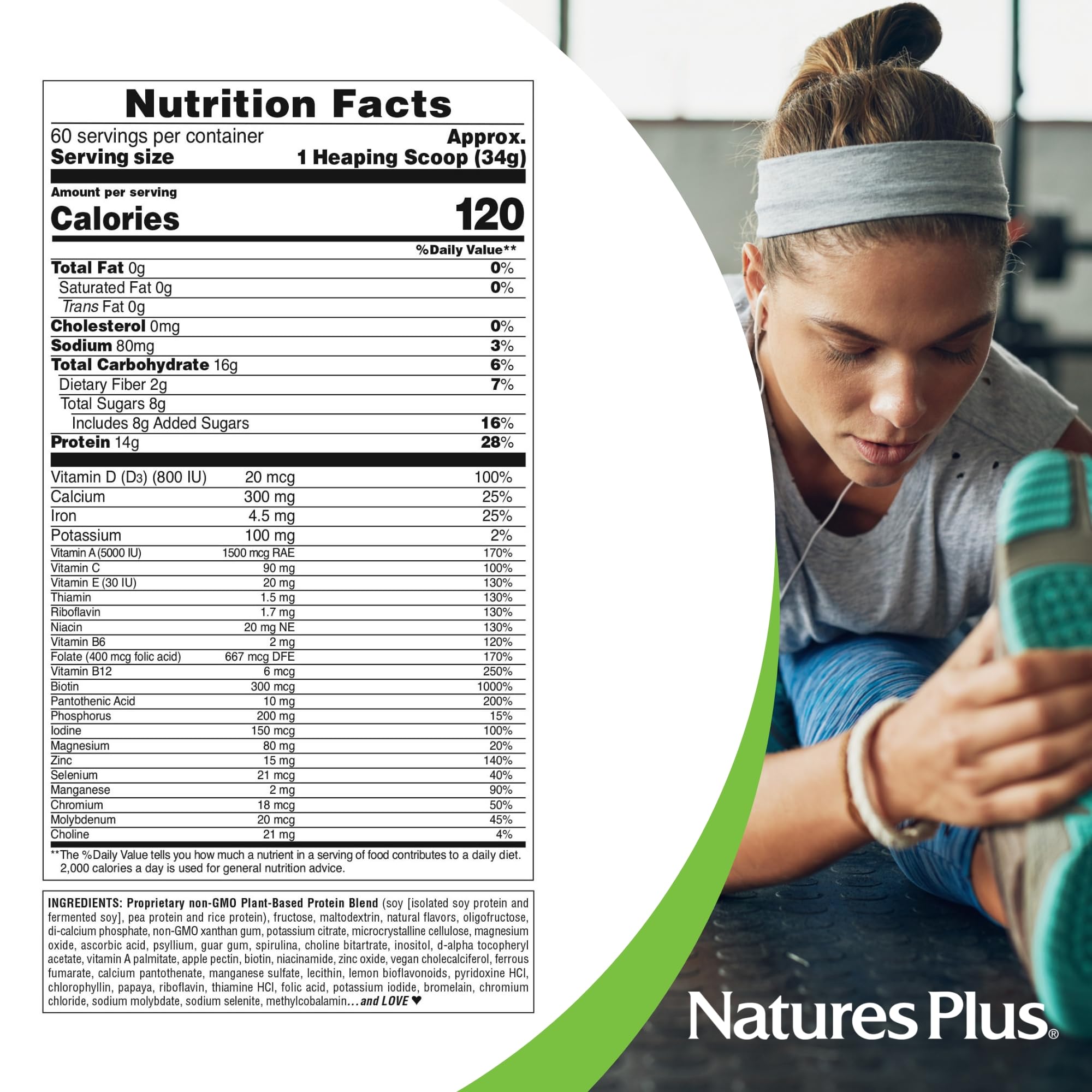 NaturesPlus SPIRU-TEIN Banana shake pour demonstrates easy mix with water or milk.