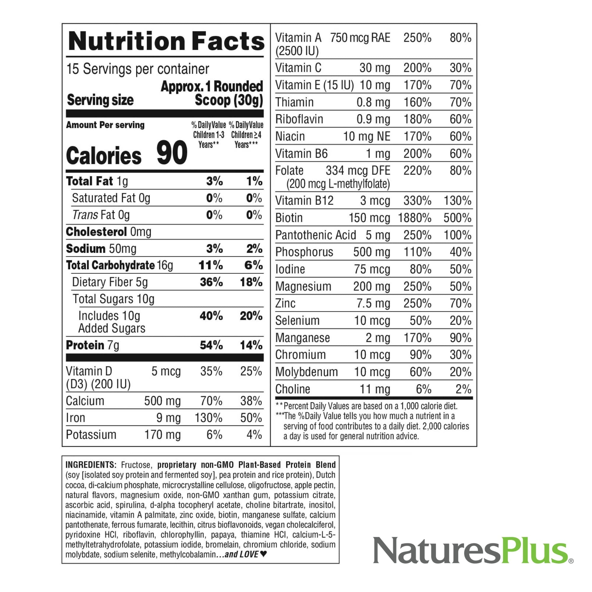 SPIRU-TEIN Junior non-GMO protein sources label