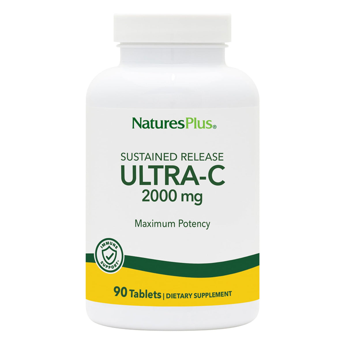 Front view of NaturesPlus Ultra-C 2000 mg Vitamin C (90 tablets, pack of 2)